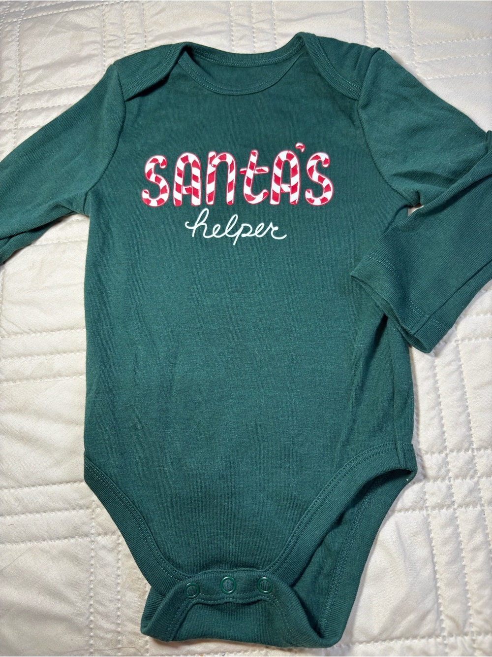 jumping beans 12M "Santa's Helper" Long-Sleeve Onesie